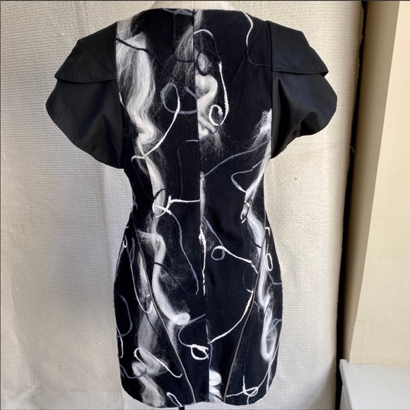 Anthropologie S Textured Swirl Art Punk Mini Dress - Picture 6 of 8